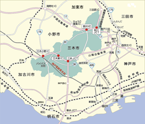 三木市の地図画像