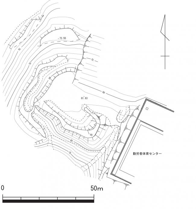 鷹尾山城　測量図