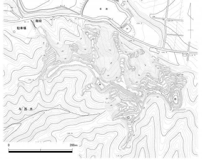 平井山ノ上付城跡　測量図