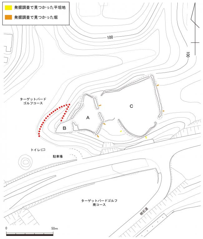 明石道峯構付城跡　測量図