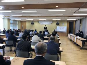 吉川土地改良区通常総代会 市長あいさつの様子