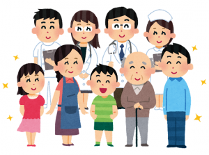 医療従事者と家族の図