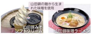 山田錦みそソフトクリームと山田錦味噌ラーメン