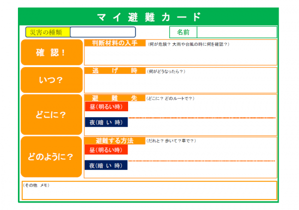 マイ避難カード