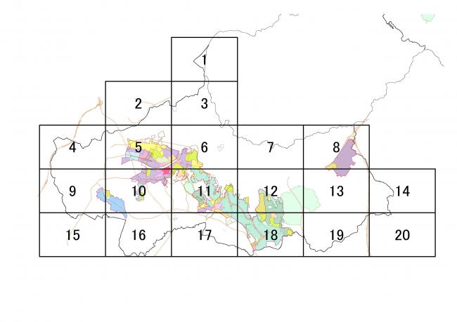 東播都市計画（三木市）総括図図角割図