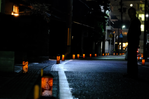 湯の山街道ライトアップ