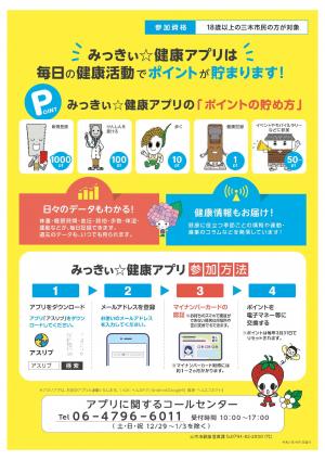 みっきぃ☆健康アプリのチラシ裏