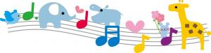 ゾウ、カバ、キリン音符