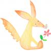 キツネと赤い花
