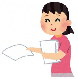 チラシ配りのイラスト