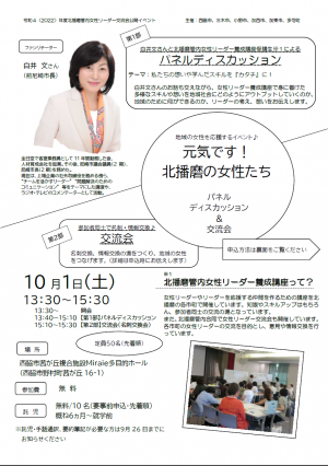第2回　北播磨女性リーダー交流会のチラシ