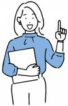 テキストを持つ女性のイラスト画像