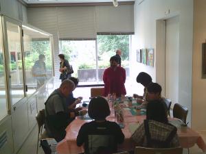 アルコールインクアートワークショップようす3