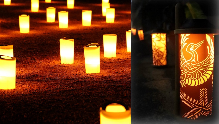 湯の山街道ライトアップ