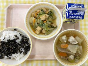 4日厚揚げとレタスの中華炒め