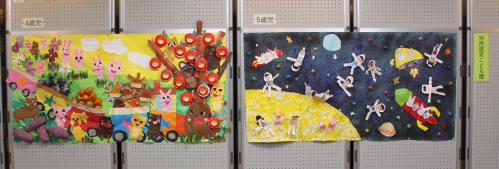 別所認定こども園　ロビー展の様子