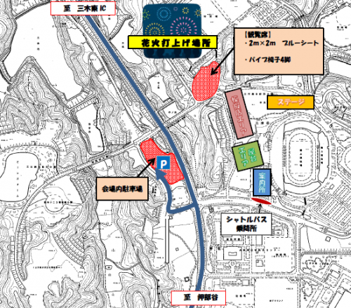 駐車場及び観覧席の図