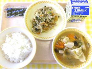 ７日豚肉ともやしの梅肉炒め