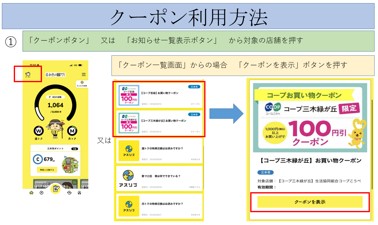 クーポン利用方法1