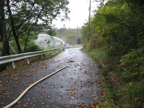 放水開始の画像