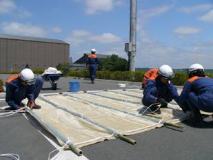 シート張り工法作成中の画像