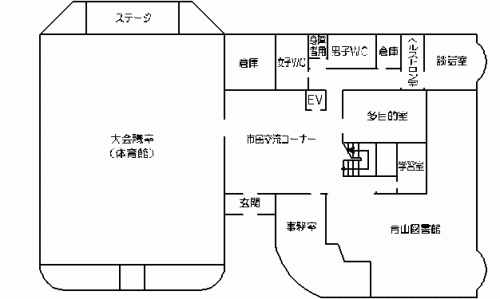 青山公民館1階平面図