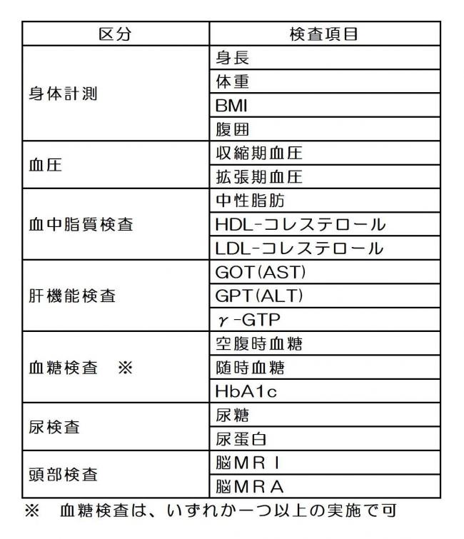 脳ドック必須項目