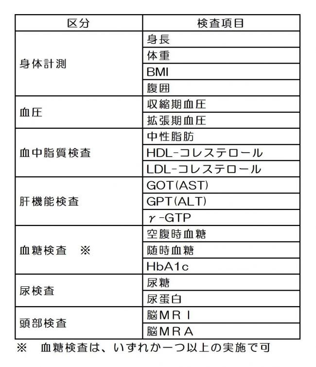 脳ドック必須項目